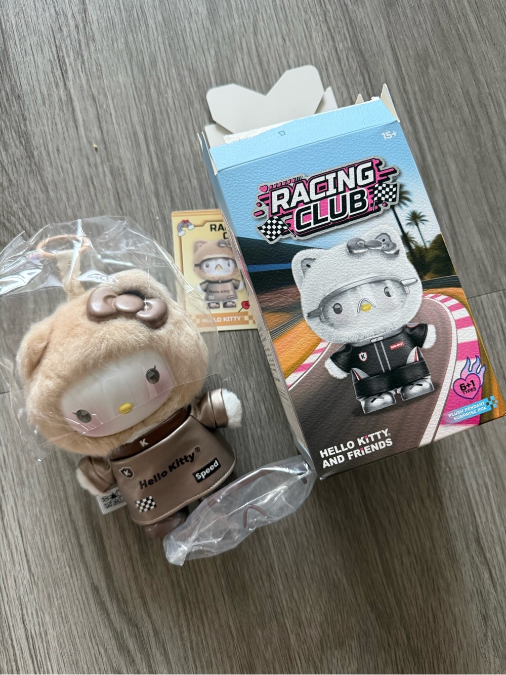 Hello Kitty Racing Club Plush - Beige & Pink Bow
